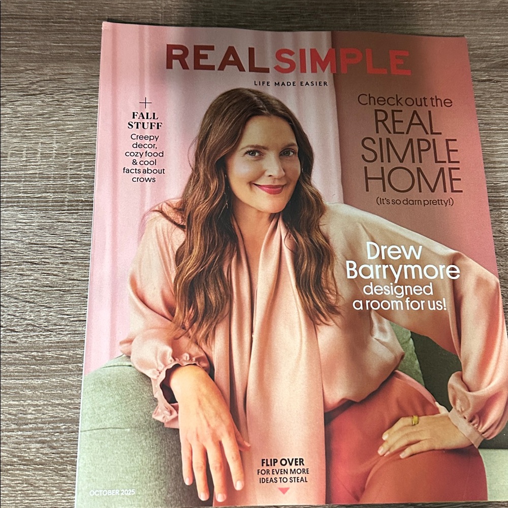 Real Simple Magazine with Drew Barrymore Cover